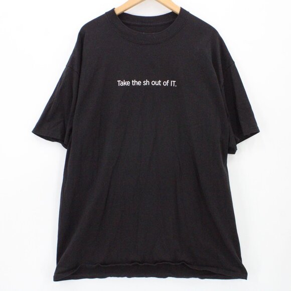 SPLUNK Shirt Men Black Short Sleeve Take Sh Out Of IT Graphic Logo Cotton Sz 2XL - Picture 1 of 9